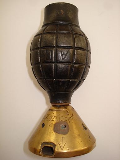 WW1 German/French Trench Art Grenade/fuse Candlestick