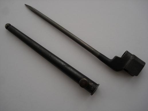 WW2 Long Branch No4 Mk II Spike Bayonet & Scabbard