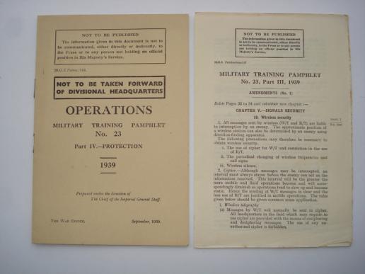 WW2 Military Training Pamphlet, Operations No 23 Parts III- IV, Protection 1939