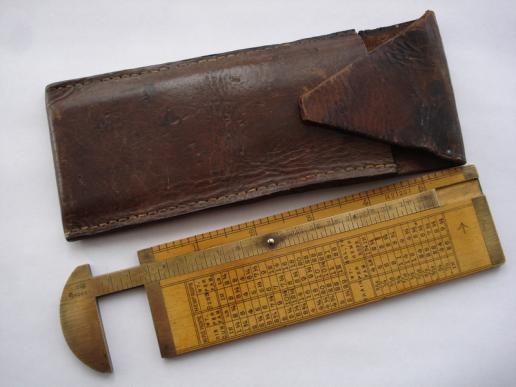 British W.D Marked Rope Measuring Gauge And Leather Case
