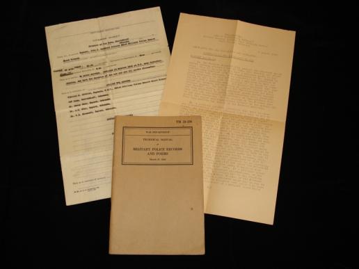 WW2 U.S Military Police Paperwork Group
