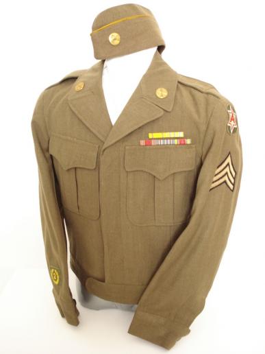 WW2 U.S Military Police M44 Field Jacket & Garrison Cap, 1944 Dated