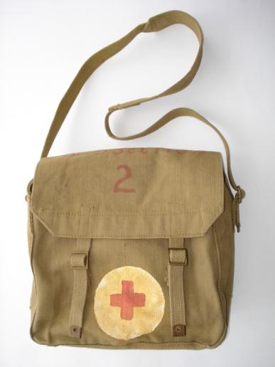 WW2 British 37 Pattern Haversack & Strap 1942 Dated 