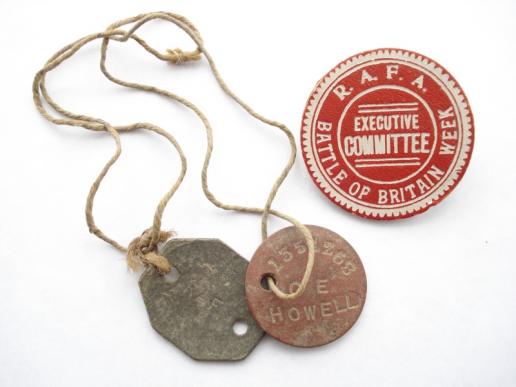 Pair Of R.A.F Dog Tags & Battle Of Britain Week Badge