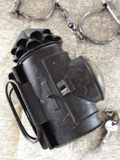 Antique British Oil Burning Police Lamp