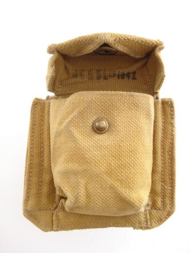 WW2 Canadian '37 Webbing Revolver Ammunition Pouch, 1942 Dated
