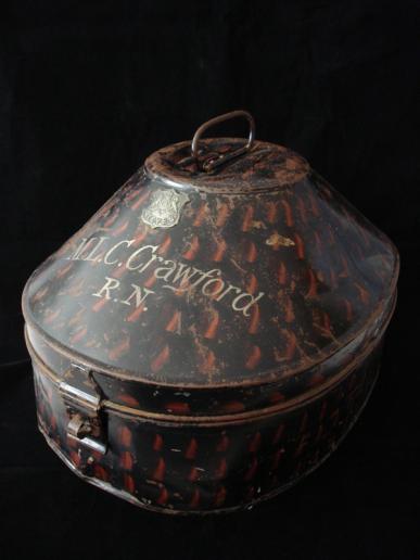 Royal Navy Officers Tropical Helmet & Tin, To Noted WW2 Submariner
