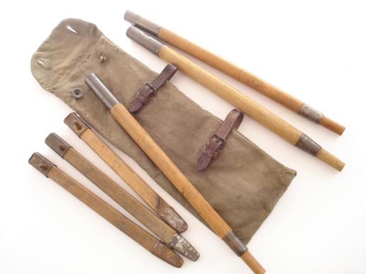WW1 German Zeltbahn Poles,Pegs & Bag