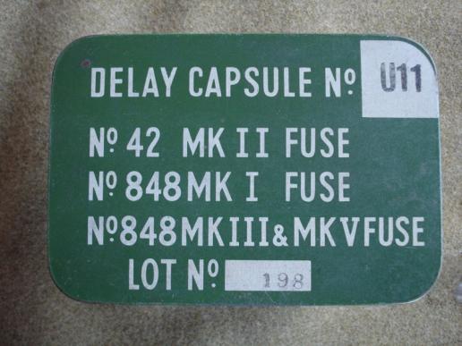WW2 British Delay Capsule Tin, 1944 Dated