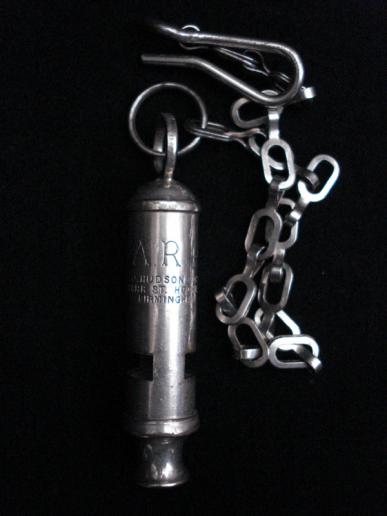 WW2 A.R.P Whisle & Chain