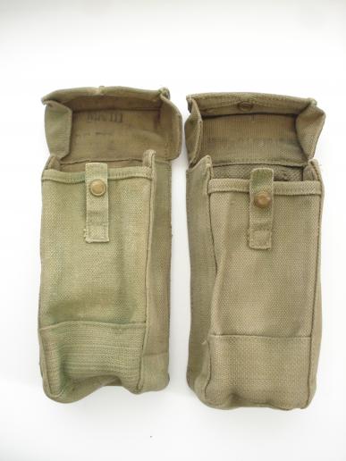 WW2 Pair Of British P'37 MkIII Basic Pouches