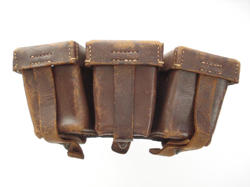 WW1 German M1909 Triple Ammunition Pouch, 1916 Dated