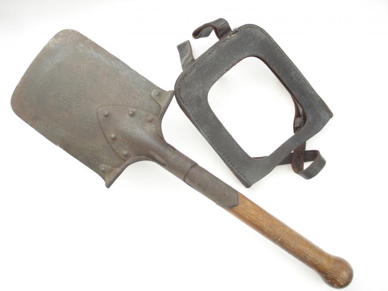 WW1 Imperial German Entrenching Tool & Cover, 1917 Dated& Unit Marked.