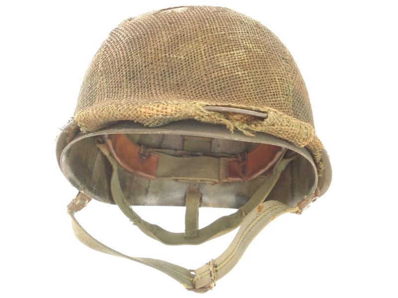 Argentinian Helmet With Camouflage Hessian Cover