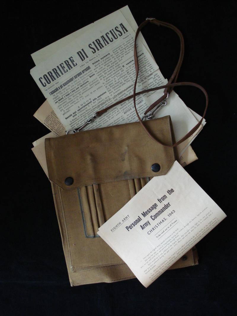 WW2 British Map Case & Paperwork, 8th Army, Sicily/Italy