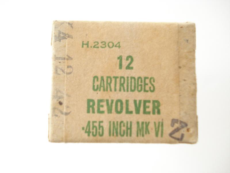 Inert WW2 .455 Webley Rounds & Box