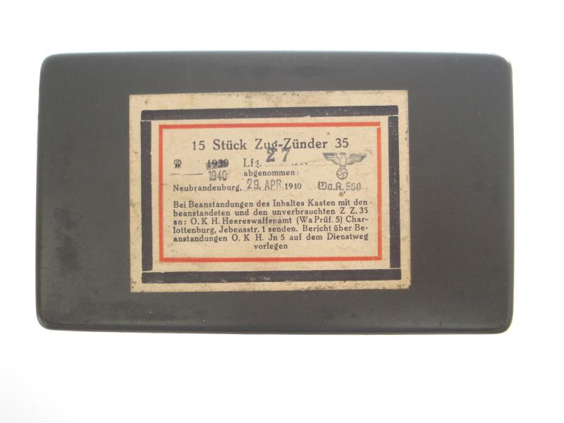 WW2 German ZZ-35 Detonator Tin